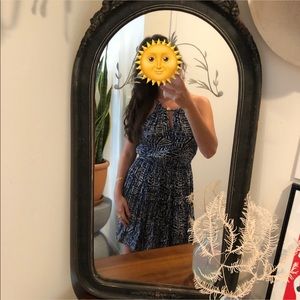 Halter Batik Style Print Mini Dress